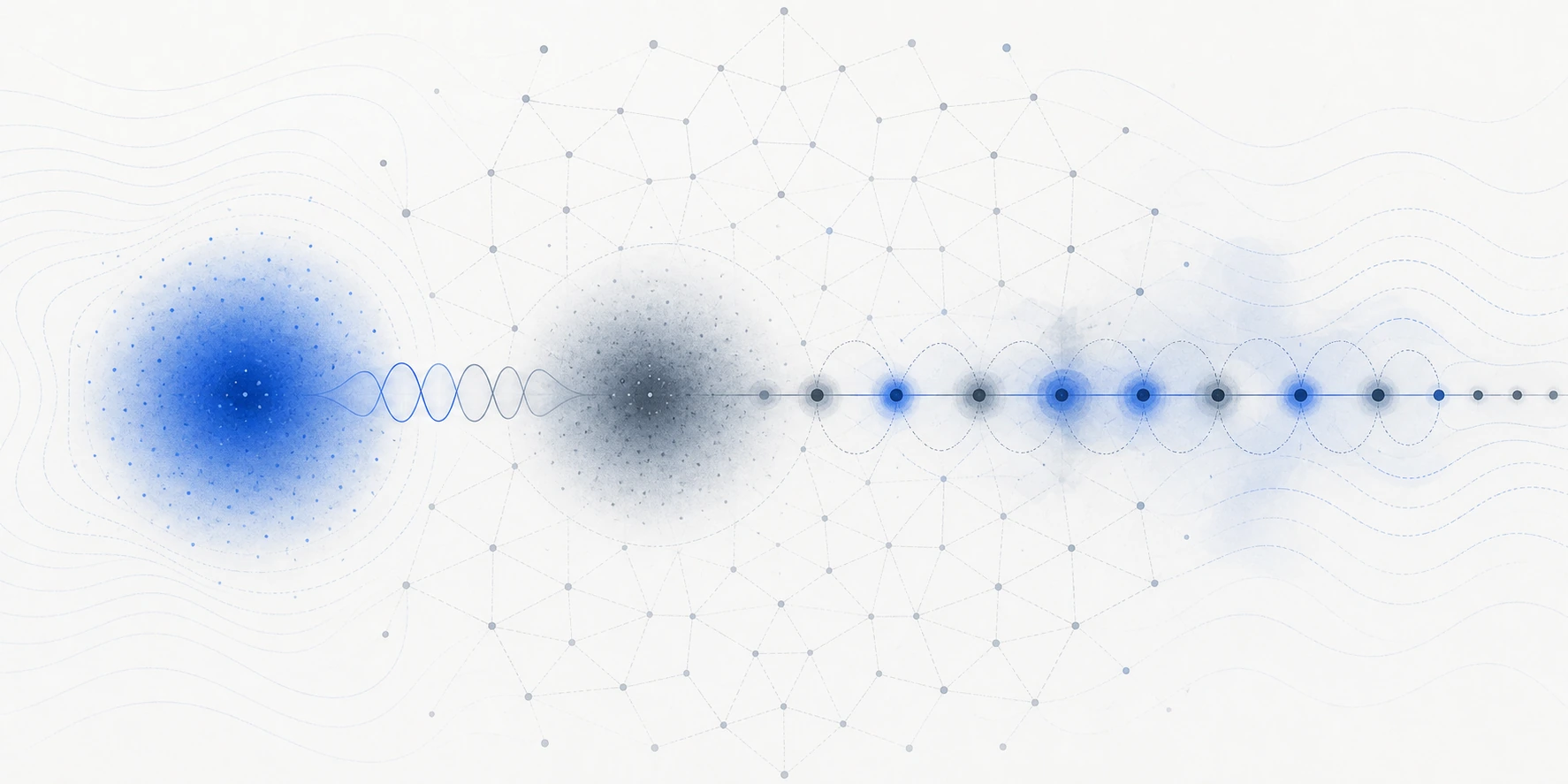 Two atomic probability clouds coupled to a synthetic lattice of momentum states.